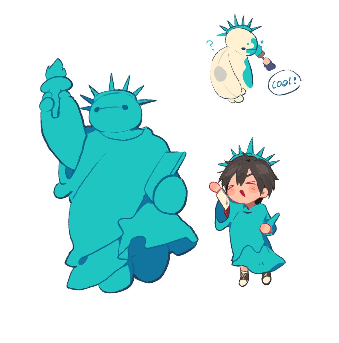 muffine9599's tweet photo. 自由女神像？！ #baymax  #hirohamada https://t.co/zKc4DfwSrq