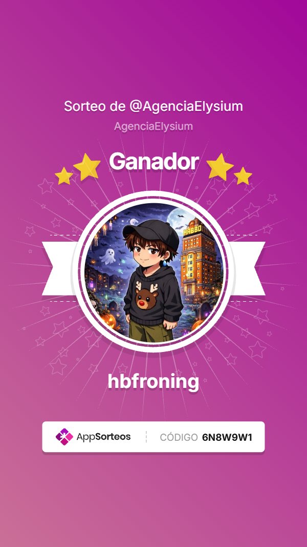 AgenciaElysium's tweet photo. 🎉Felicidades al ganador🎊

🥇@hbfroning (Peinado Medusa)🪼

📌Tienes 24 hrs para reclamar el premio por DM
de no cumplir los requisitos el premio se volverá a sortear.

✨Gracias a todos por participar https://t.co/xTFXLiYuhw