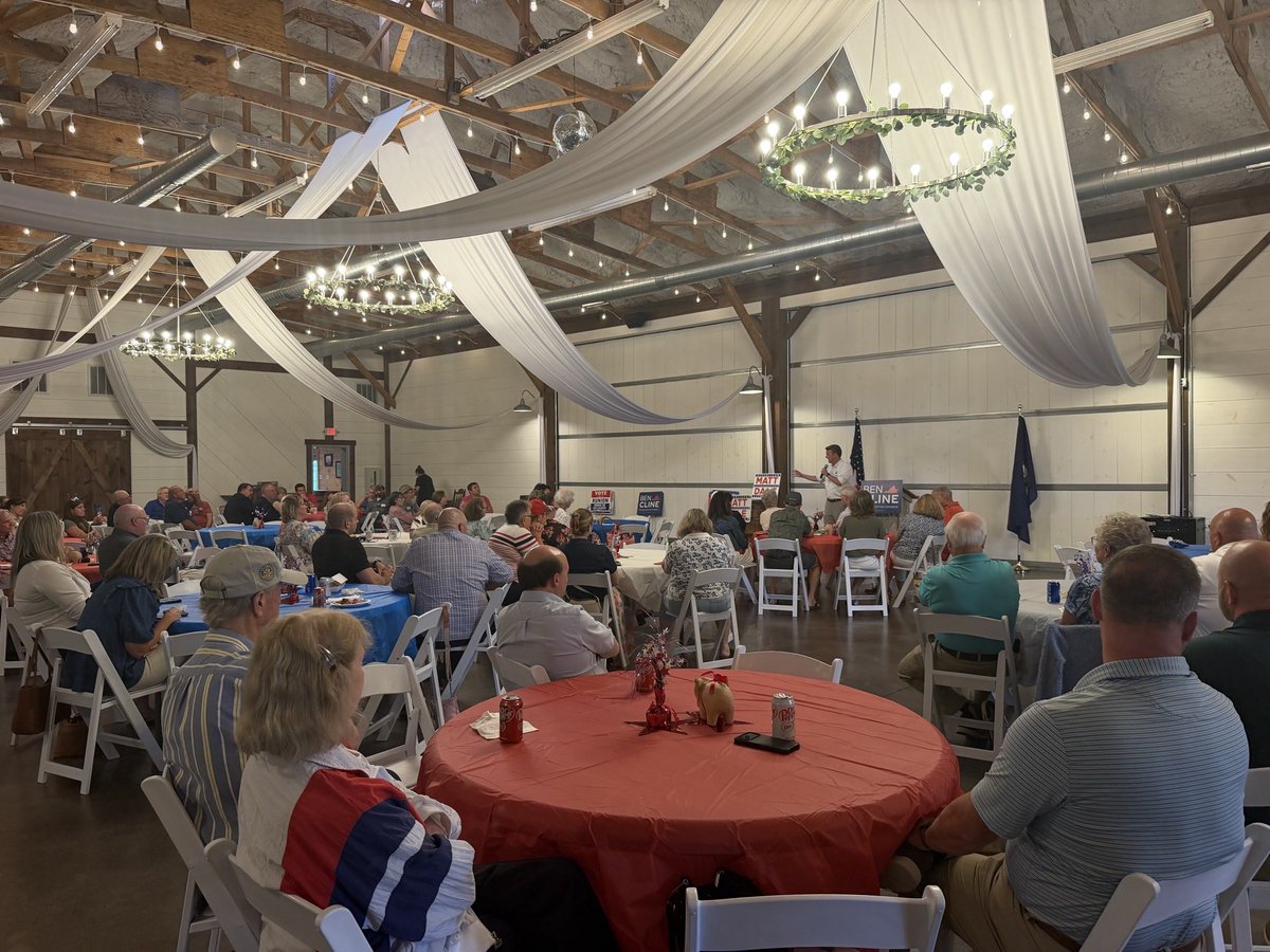 Cline4Virginia's tweet photo. It was great to join fellow Valley Republicans at Delegate Chris Runion‘s annual picnic. Thank you to everyone who came out for an afternoon of great food and meaningful conversation.

I appreciated the opportunity to speak about the importance of defending our conservative values, strengthening our communities, and continuing to deliver results for Virginia's Sixth District.