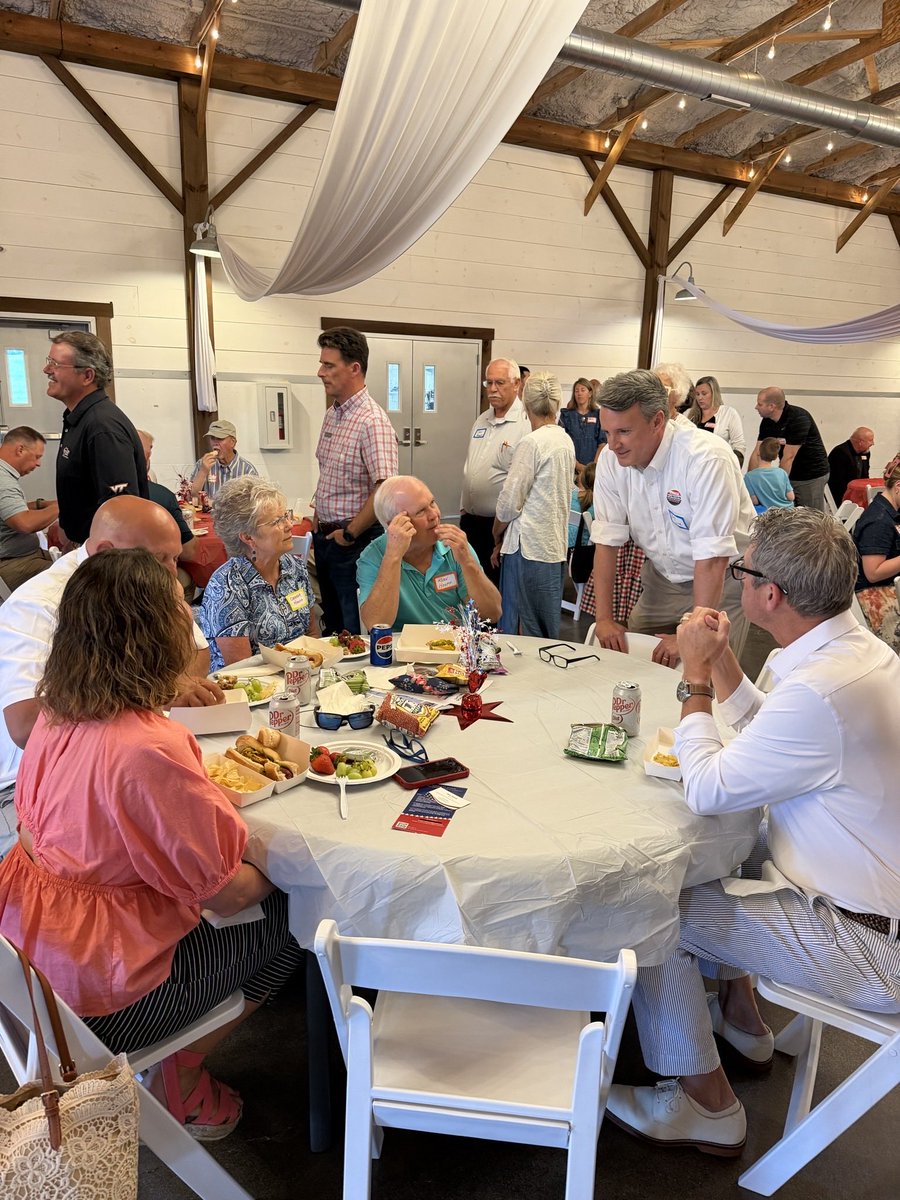 Cline4Virginia's tweet photo. It was great to join fellow Valley Republicans at Delegate Chris Runion‘s annual picnic. Thank you to everyone who came out for an afternoon of great food and meaningful conversation.

I appreciated the opportunity to speak about the importance of defending our conservative values, strengthening our communities, and continuing to deliver results for Virginia's Sixth District.