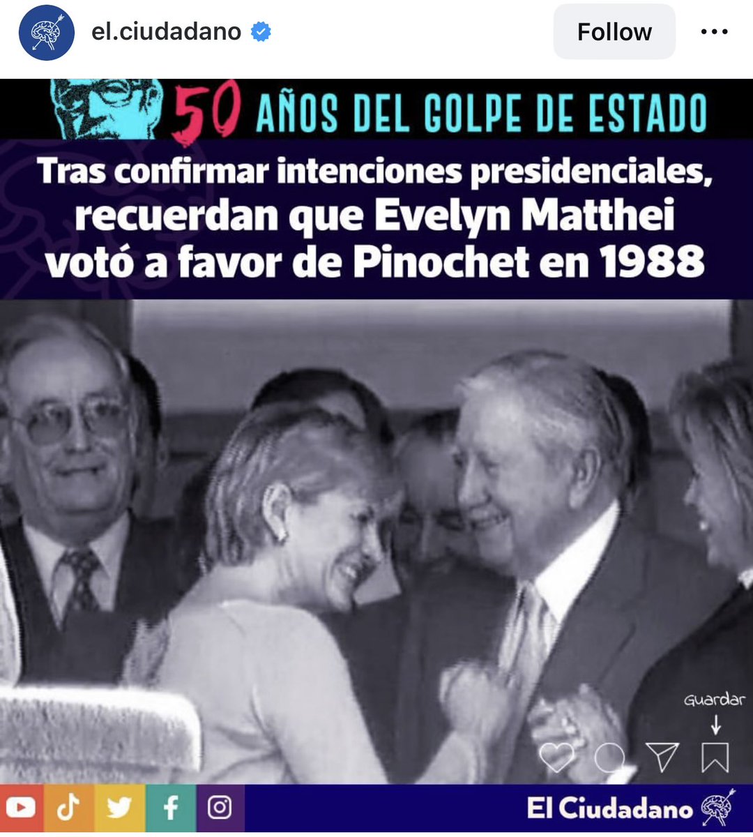lmarin100's tweet photo. @biobio Jajaja Matthei cree que con esas declaraciones la izquierda le dará su apoyo. 

En cuanto puedan le recordarán su pasado pinochetista y la tratarán de nazi https://t.co/SPqKiQK5zc