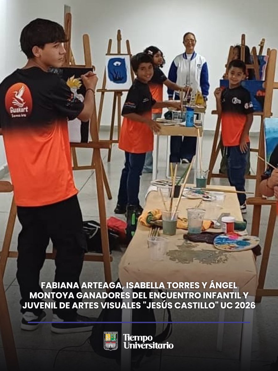 UCarabobo's tweet photo. #Noticias Fabiana Arteaga, Isabella Torres  y Ángel  Montoya ganadores del Encuentro Infantil  y Juvenil de Artes Visuales "Jesús Castillo" @UCarabobo 2026 || Destacaron entre 24 participantes.

https://t.co/d4bnrcW8Wd https://t.co/ScSihFnfdk
