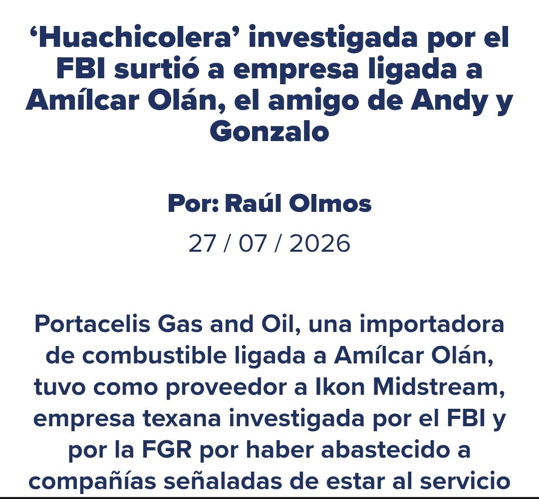 ClaudiAnaya's tweet photo. 👁Empresa relacionada con Amilcar Olán importó al país, millones en gasolina con el esquema del ##HuachicolFiscal , pero no hay detenidos🤦🏼‍♀️

Su proveedor en EU, que le facturaba como aditivo, fue incautado y es investigado por el FBI 🔎

💸Amilcar, bien gracias...en Suiza 👋 https://t.co/sDA16dRx5X