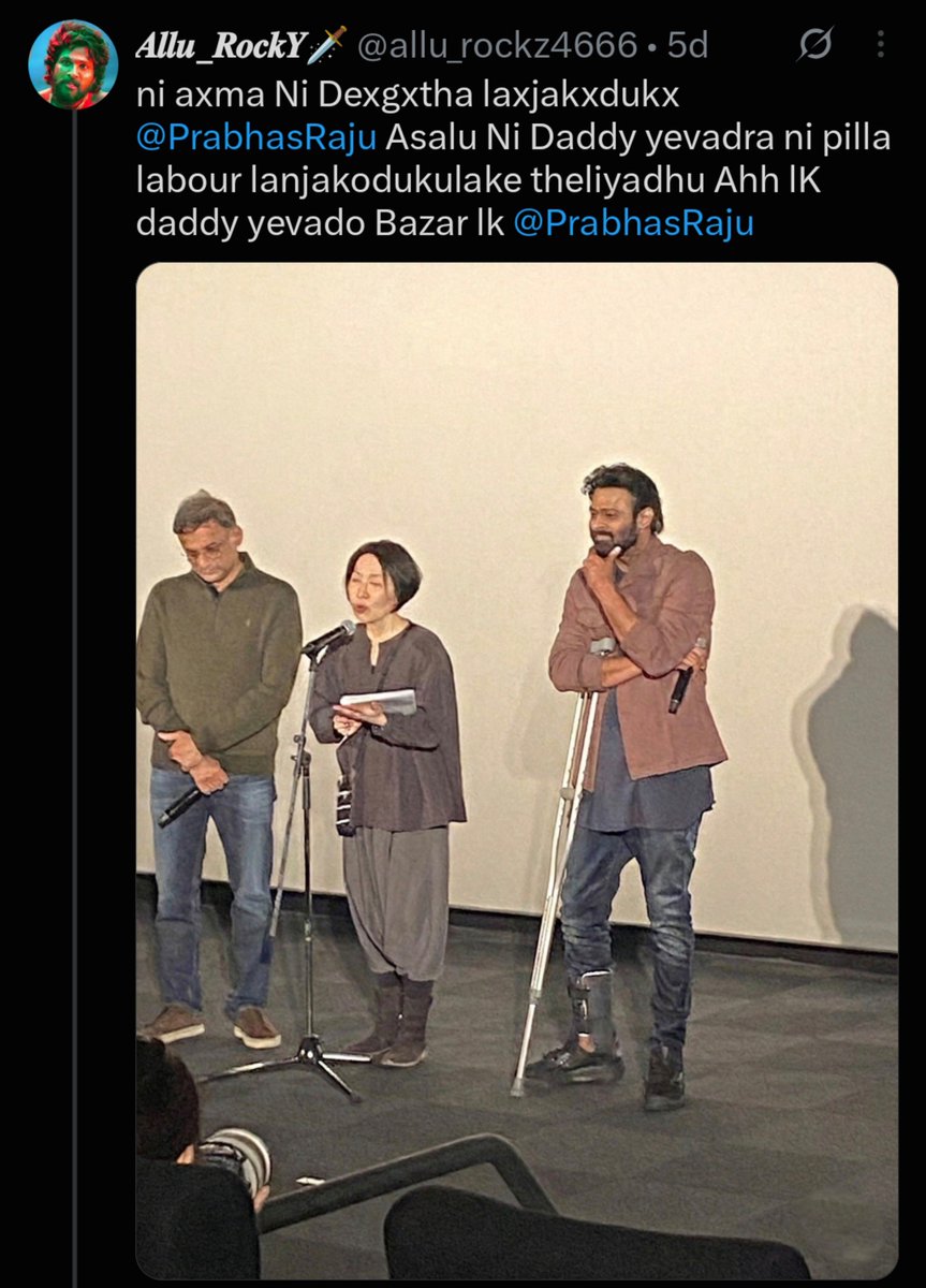 ojass__'s tweet photo. 5 days back ee tweet esadu prabhas paina 
hero ki ante telidu nuvu Ikkade untav ga ra ela allow chesav ra ee erripuk ni @imsarathchandra https://t.co/IO4iW0kBNu