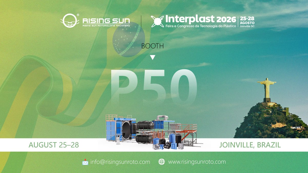 Rising_Sun_ROTO's tweet photo. 🌎 See You at Interplast Brazil 2026!

@Rising_Sun_ROTO is excited to announce our participation in Interplast Brazil 2026, one of South America's leading plastics industry exhibitions.

📅 Date: August 25–28, 2026
📍 Location: Joinville, Brazil
📌 Booth: P50 https://t.co/zpid7w7B1l