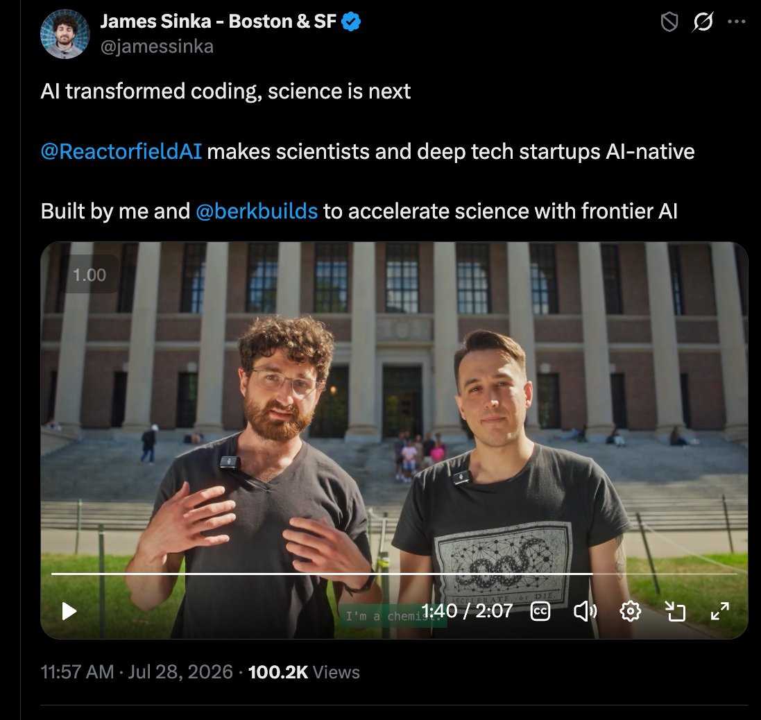 ReactorfieldAI's tweet photo. 100k views

Thanks for your interest in accelerating science with AI! https://t.co/QramllgRg0