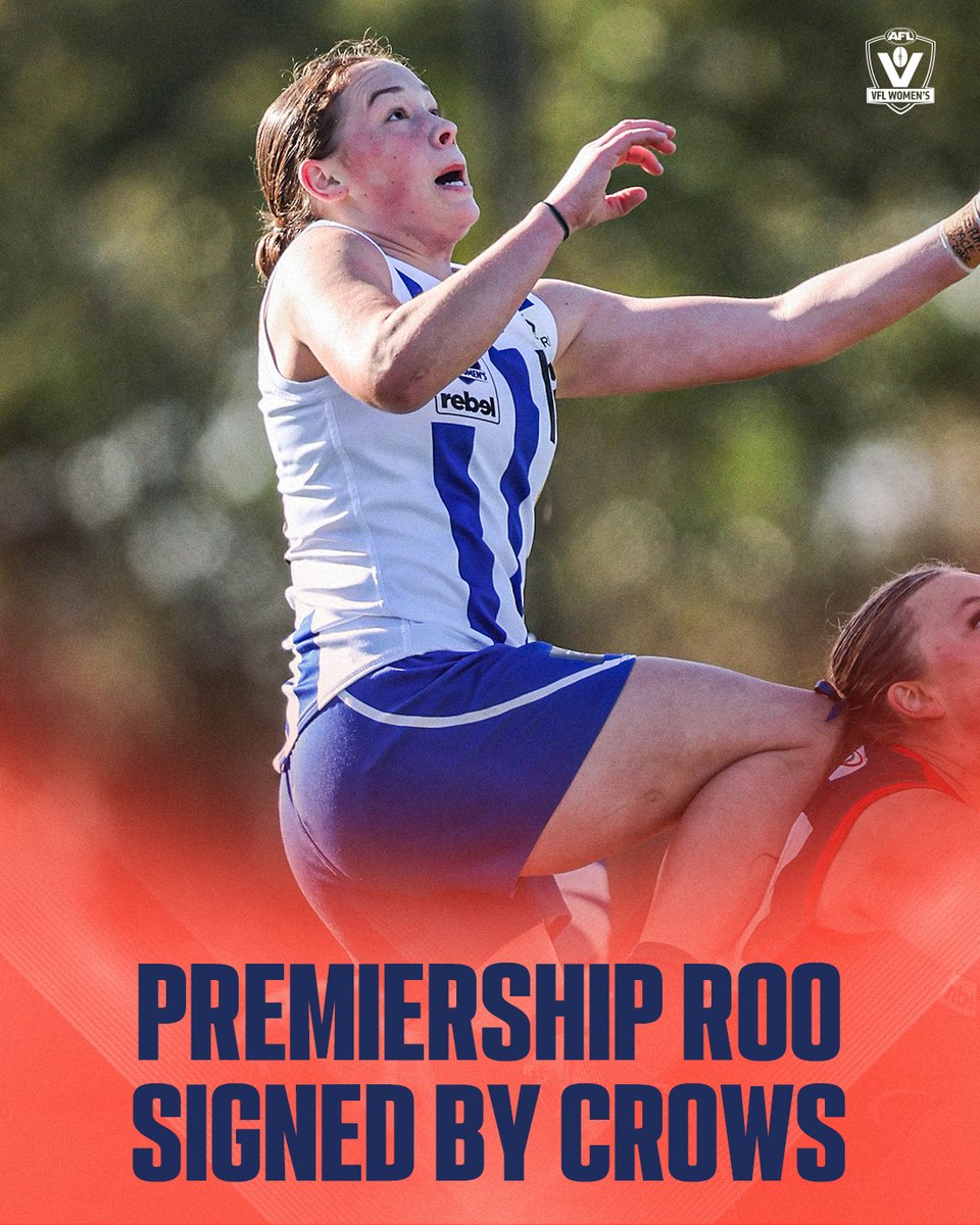 VFL's tweet photo. North Melbourne Werrribee young gun Jemmika Douglas has been added to Adelaide's list for the 2026 NAB AFLW Season 🤩

Douglas has played 22 VFLW games for the Kangaroos across the past two seasons and was a member of the 2025 premiership team: https://t.co/DcB6uRWVbU https://t.co/gKAB1TsJvP