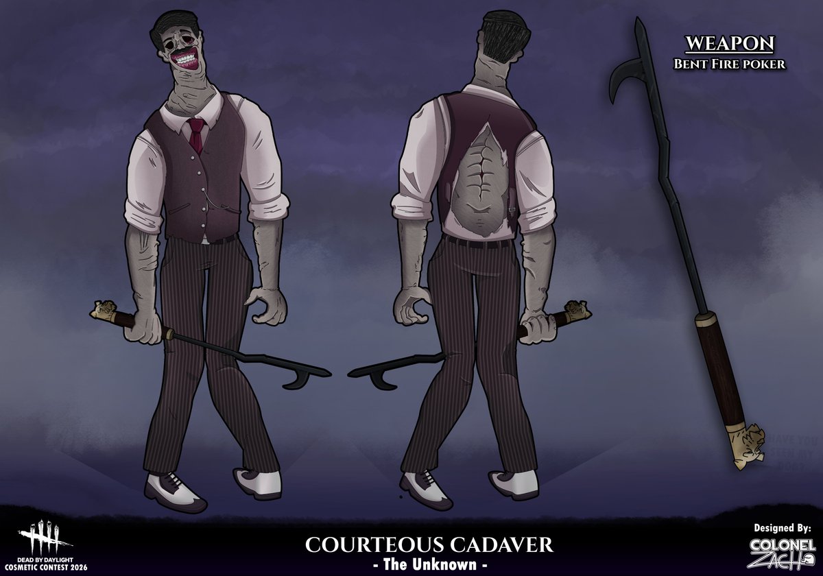 KernelZach's tweet photo. Courteous Cadaver (The Unknown)  / My DBD Cosmetic Entry! 

#DeadbyDaylight #DBD #DeadbyDaylightCosmeticContest #DeadbyDaylightArt #TheUnknown https://t.co/dq84DwDyNB