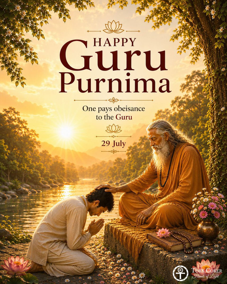ToksCoker's tweet photo. Guru Purnima, one pays obeisance to the Guru or teacher on this day, thanking for the knowledge and life-lessons.
#ToksCoker #HandsOfLight #GuruPurnima #guru #HonouringTeachers #gratitude #obeisance #fullmoon #knowledge #lifelessons #DeepGratitude #serve #ServeWithLove #honour https://t.co/2MXWUQLg6X