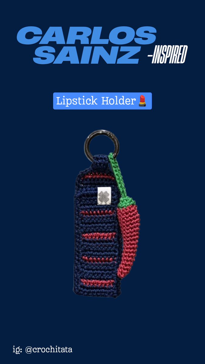 devonnel_'s tweet photo. Mentemen f1 girlies, williams girlies, carlos sainz lovers (hah)…

I’m dropping my crochet shop. It’s a handmade made with 100000000% of love🥹

And the first product is a lipstick holder💄 inspired by Carlos Sainz from Williams Racing🏎️💙

PLEASE SEND LOTS OF LOVE UNTUK UMKM KU https://t.co/tPAefeawSa