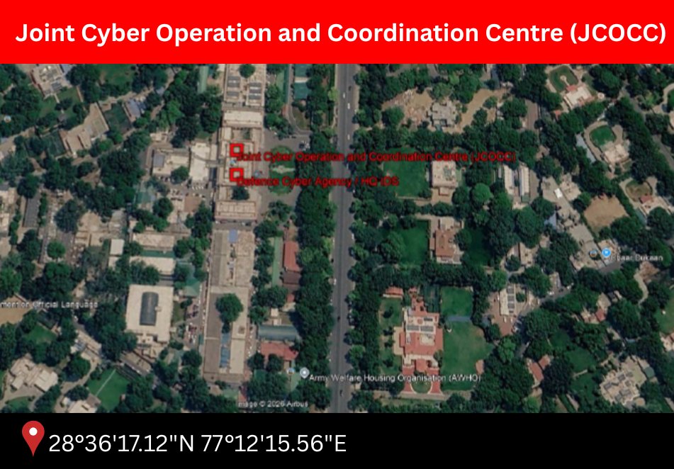 osintwarnews's tweet photo. BEHOLD 🇮🇳 India's Joint Cyber Operation and Coordination Centre (JCOCC): A central hub for integrated cyber operations, intelligence coordination and strategic cybersecurity management. 

COORDINATES: 28°36'17.12"N 77°12'15.56"E
 #India #OSINT #cyber #Intel @Livefist
@ReviewVayu @detresfa_ @alpha_defense
@sidhant @VishnuNDTV @AdityaRajKaul @AviationWall @DefenceDecode @IAF_MCC @DefenceMinIndia @SpokespersonMoD @HQ_IDS_India