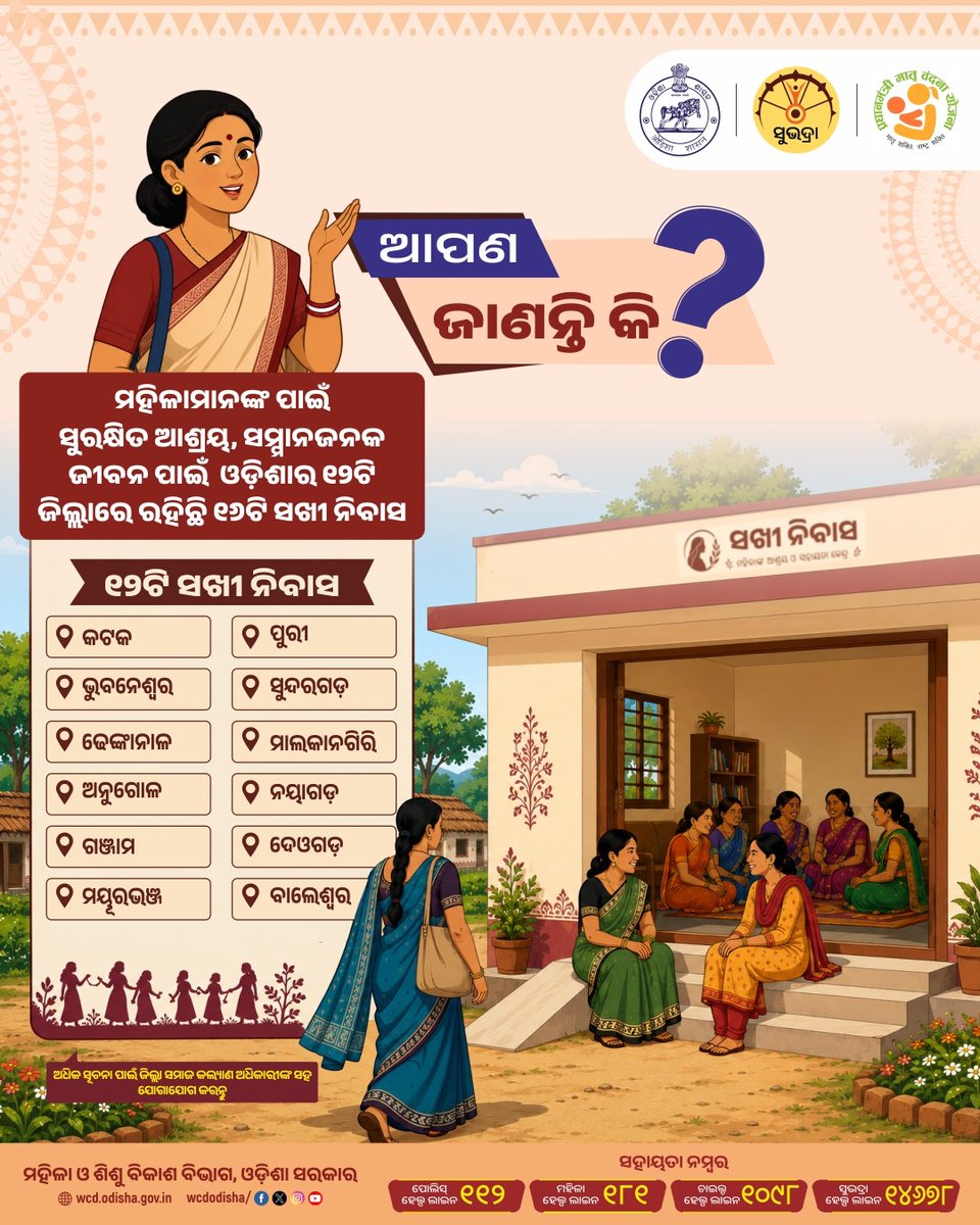 WCDOdisha's tweet photo. ମହିଳାଙ୍କ ସୁରକ୍ଷା ଓ ସଶକ୍ତିକରଣ ପ୍ରତି ଆଉ ଏକ ପଦକ୍ଷେପ। ସଖୀ ନିବାସ ମାଧ୍ୟମରେ କାର୍ଯ୍ୟରତ ମହିଳାମାନେ ପାଉଛନ୍ତି ସୁରକ୍ଷିତ, ସୁବିଧାଯୁକ୍ତ ଓ ସମ୍ମାନଜନକ ଆବାସ ସୁବିଧା।

#SakhiNivas #SafeShelter #WomenEmpowerment #WomenSafety #ChildProtection #SafeSpaces #EmpoweringWomen #SupportAndCare #DignityForAll #EmpoweredOdisha #wcdodisha