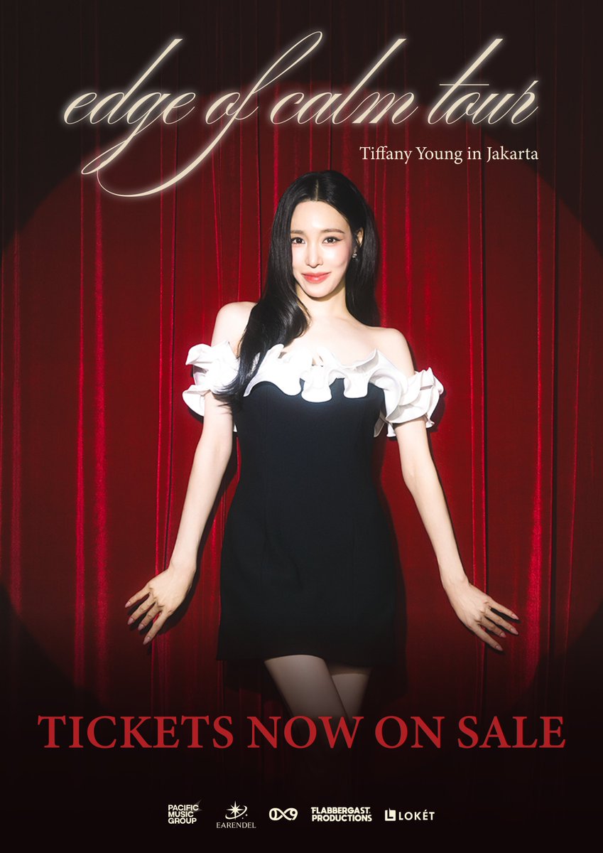 EarendelWorks's tweet photo. Tiffany Young: Edge of Calm Tour in Jakarta

📢 TICKETS ON SALE NOW!
Don't miss your chance to join Tiffany Young: Edge of Calm Tour in Jakarta! 💗

⬇BUY Tickets⬇
https://t.co/UaZ67xVyHB

📅Show Date: SEP.19, 2026
⏰Show Time: 19:00 (WIB)
📍Venue: JIEXPO Theatre
🎫Ticket Price : IDR 3,250,000 / IDR 2,550,000 / IDR 2,000,000

#TiffanyYoung #티파니영 #EdgeofCalmTour
