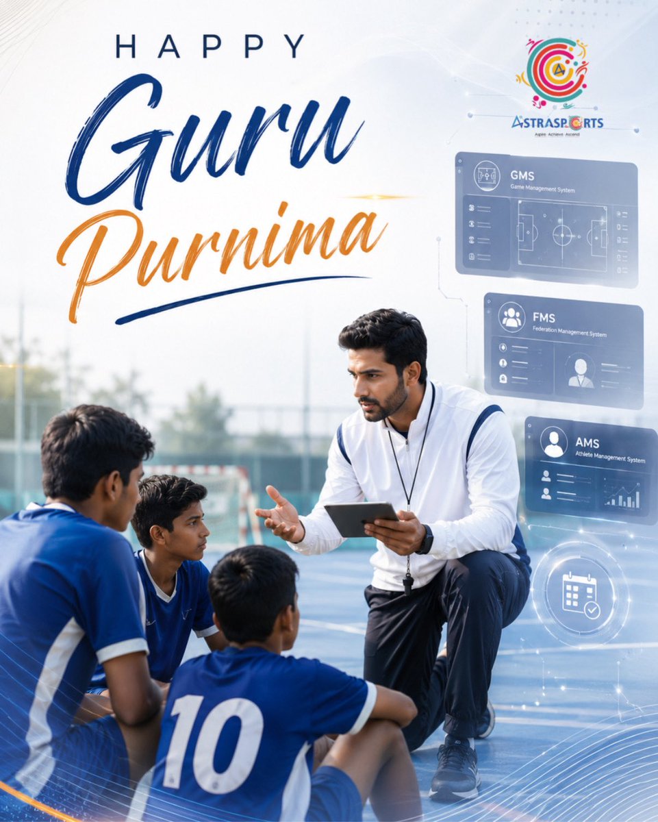AstraSportsTech's tweet photo. appy Guru Purnima! 🙏

Behind every successful sporting event is a mentor who inspires, innovates, and leads with purpose.

#HappyGuruPurnima #GuruPurnima #AstraSports #SportsTechnology #SportsInnovation https://t.co/bnBD4Ln5za
