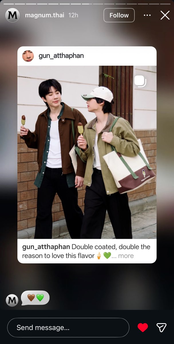 gunshineday's tweet photo. พี่ Magnum มาโควทด้วยน้า ใครซื้อ Magnum Pistachio แล้ว อย่าลืมเอามาลง X และ IG ติดแท็กบอกพี่ @Magnum_Thailand กันด้วยนะคะ😋💚🍫

กด 👍🏻🔗💭📂🔁
🔗 https://t.co/gAHuik7Kn9

@AtthaphanP 
#กันอรรถพันธ์ #GunAtthaphan 
#MagnumPistachioSignature 
#DesignedforPleasure
#MagnumThailand https://t.co/xuLbFhkqAt