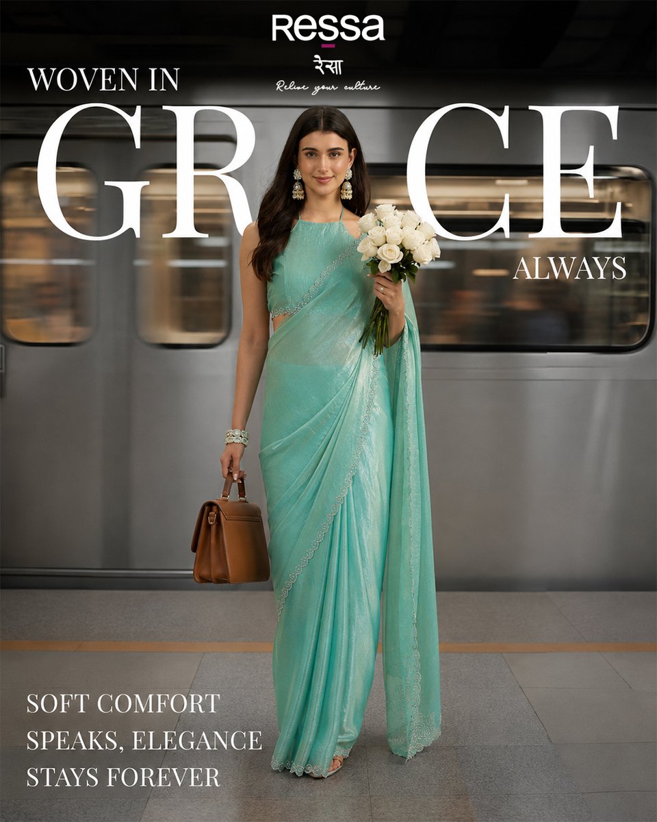 Ressa_relive's tweet photo. Fast-paced life deserves timeless style. ✨ From everyday commutes to special moments, a Ressa saree brings elegance, confidence, and comfort wherever you go. Relive your culture—beautifully, every single day.

#Ressa #ReliveYourCulture #Saree #IndianFashion #EthnicWear #Timeless https://t.co/8iOSwGJb98