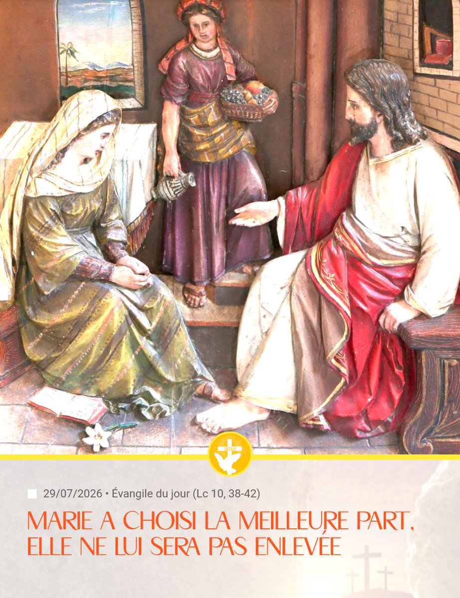 acbrd_fr's tweet photo. Evangile du jour et Message Évangélique | Mercredi 29 Juillet
📜 « Marie a choisi la meilleure part,
elle ne lui sera pas enlevée »— Lc 10, 38-42
📖 Message Évangélique ➡️ https://t.co/kaf7KCiIfk https://t.co/NVBY5DwY8v