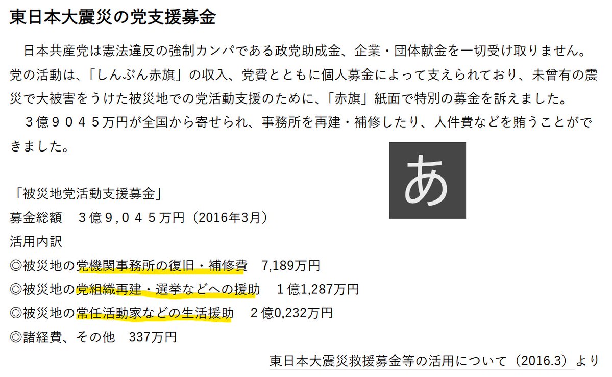n_bell01's tweet photo. 東日本大震災の時でしたっけ？（´・ω・｀）被災地党活動支援募金 https://t.co/ICoJlll669