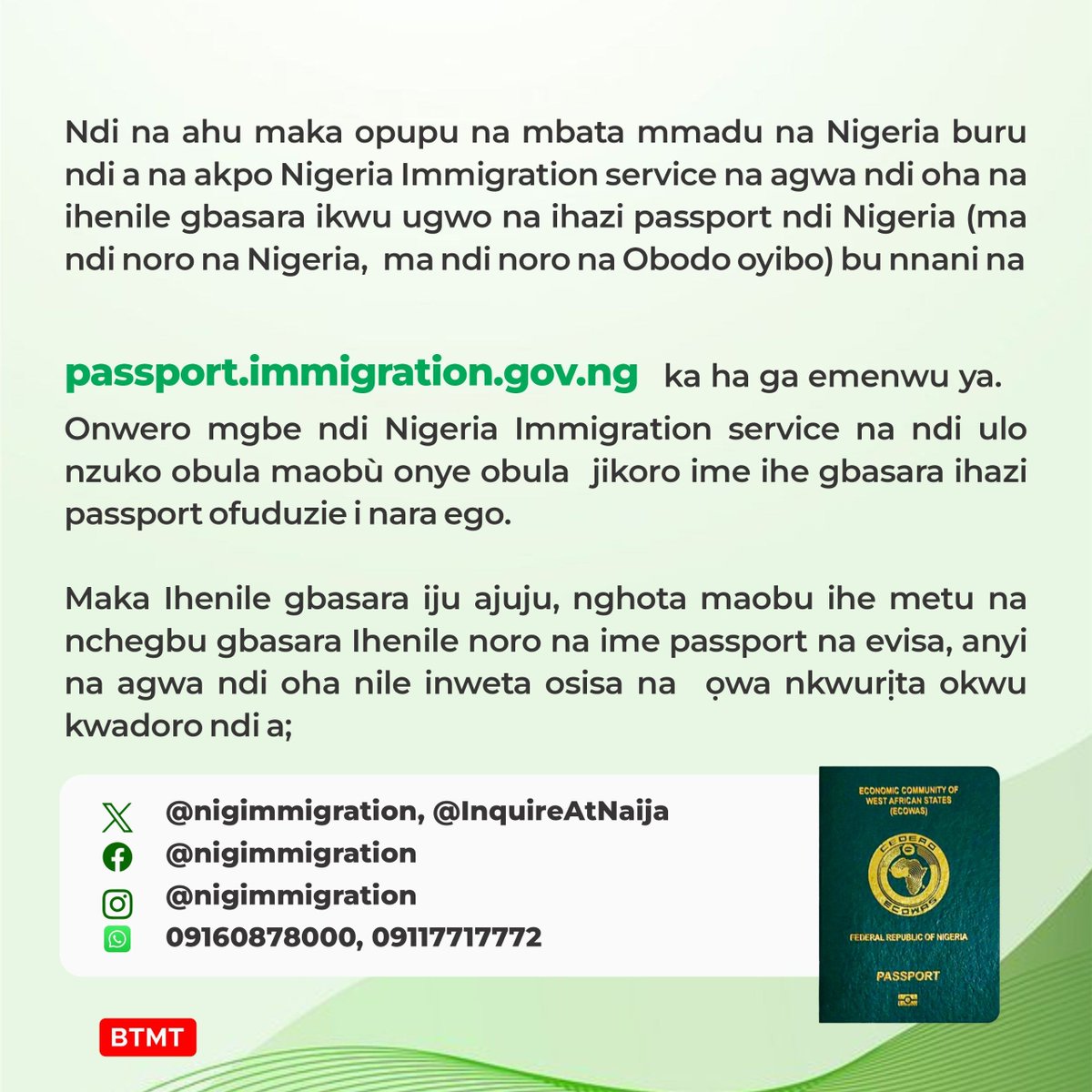 Ireoluwa_Ademi's tweet photo. This message is for the general public.

Don't be a victim to scammers and unauthorised website follow @nigimmigration directly on all their social media platforms to avoid being scammed.

#NIS
#BewareofSCAMMERS https://t.co/7WsUhj5AMX
