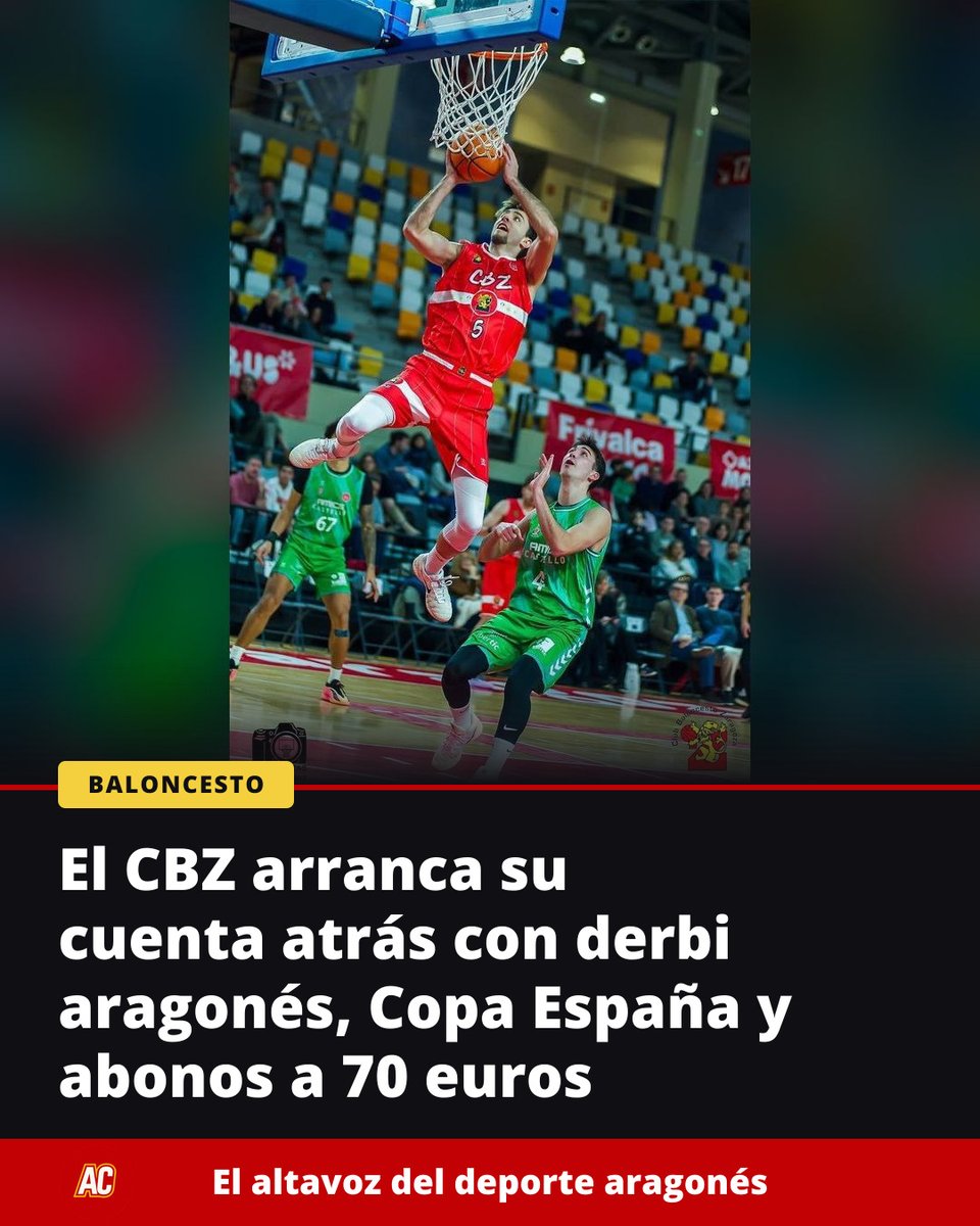 aragoncompite's tweet photo. 🏀 El CBZ arranca su cuenta atrás con derbi aragonés, Copa España y abonos a 70 euros @CBPHuesca

🔗 https://t.co/6prSi8cUpI

#AragonCompite #baloncesto https://t.co/Suu97gyzJr