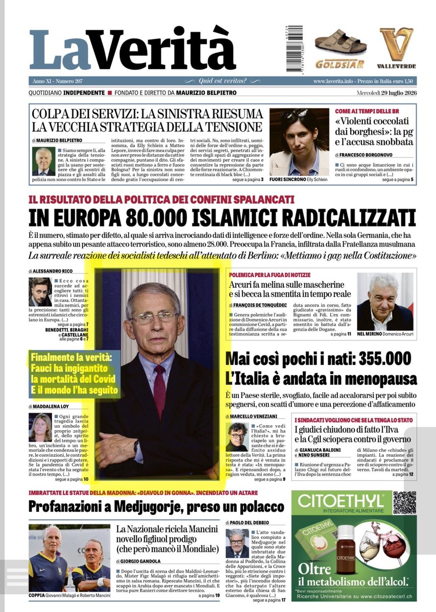 madforfree's tweet photo. Oggi alle 9.30 (le 15.30 ora italiana) Anthony Fauci testimonierà finalmente davanti al Congresso Usa e risponderà alle domande sui suoi diari segreti, che testimoniano il doppio registro delle autorità sanitarie globali durante il covid: allarmiste in pubblico, serene in privato.
Oggi su @LaVeritaWeb 

https://t.co/kFmhMmZcU0