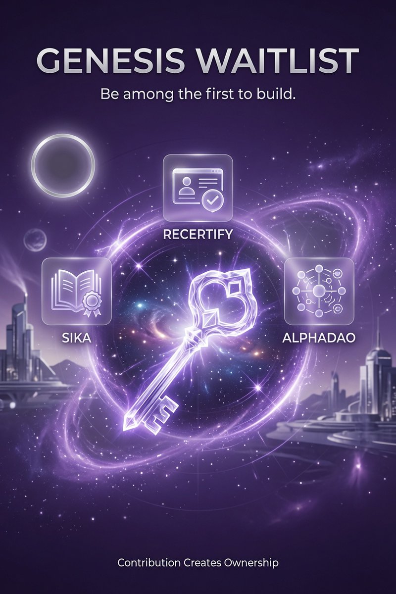 Alpha_Daos's tweet photo. 🚨 GENESIS WAITLIST IS LIVE 🚨

AlphaDAO is building the next layer of governance + credentials for emerging markets.

We’re opening the door early to the right people.

Fill the form.

Get considered for your Genesis NFT.

Spots are limited.

Batches close.

👇 Secure your place:
https://t.co/b7S9lO7yhA

Earliest builders hold the deepest positions.