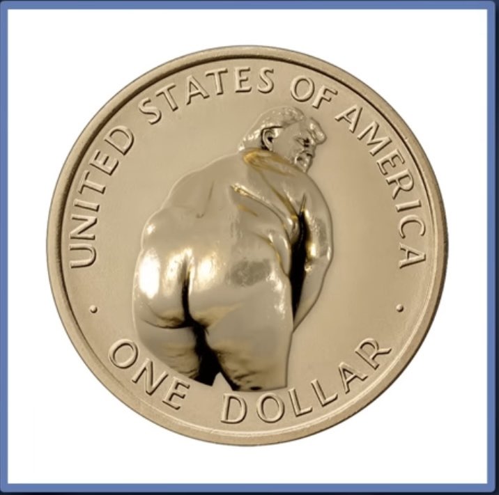 thezacdj's tweet photo. So, they are now minting the new Commemorative $1 Coin to celebrate 250 years of the United States of America.

I must say, they’ve got the skin tone/colouring absolutely spot on.

The reverse side is pretty scary though. 

Put you off your breakfast. https://t.co/dMJLz1swWV