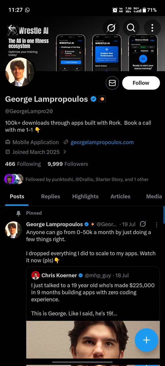 RuinarX's tweet photo. @GeorgeLampro20 Helped you to reach 5 digits followers 

Any ga ? https://t.co/DJw5rkwQjN