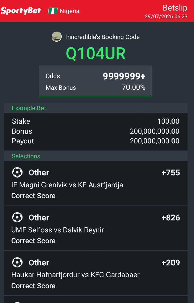urus_plug's tweet photo. Football ⚽⚽⚽⚽ 
Other correct score ✨🫴🏾 Q104UR
flex to your satisfaction 🥴🥴🥴 
Ire ooooo 🤲🏾🤞🏾✨ 
👽👽👽 https://t.co/ViREX7WGpI