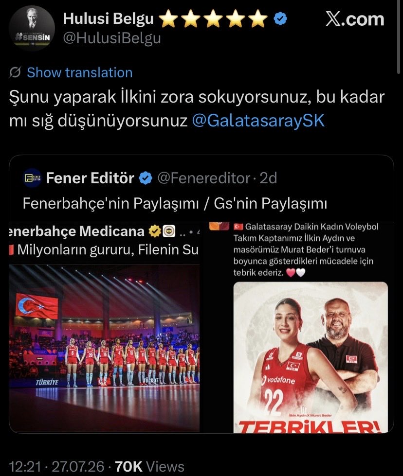 gslijabagi's tweet photo. Sahada ter döken ve şampiyonluğu getiren 7 oyuncudan sadece İlkini fotoya koymayan Fenerbahçe. Ama tek oyuncusu İlkini ön plana koyduğu için bölücü, ayrımcı ve takımcı olmakla suçlanan Galatasaray. Ve bundan etkileşim kasmaya çalışan Fbli yönetici Hulusi: https://t.co/hEg0KJYVKB