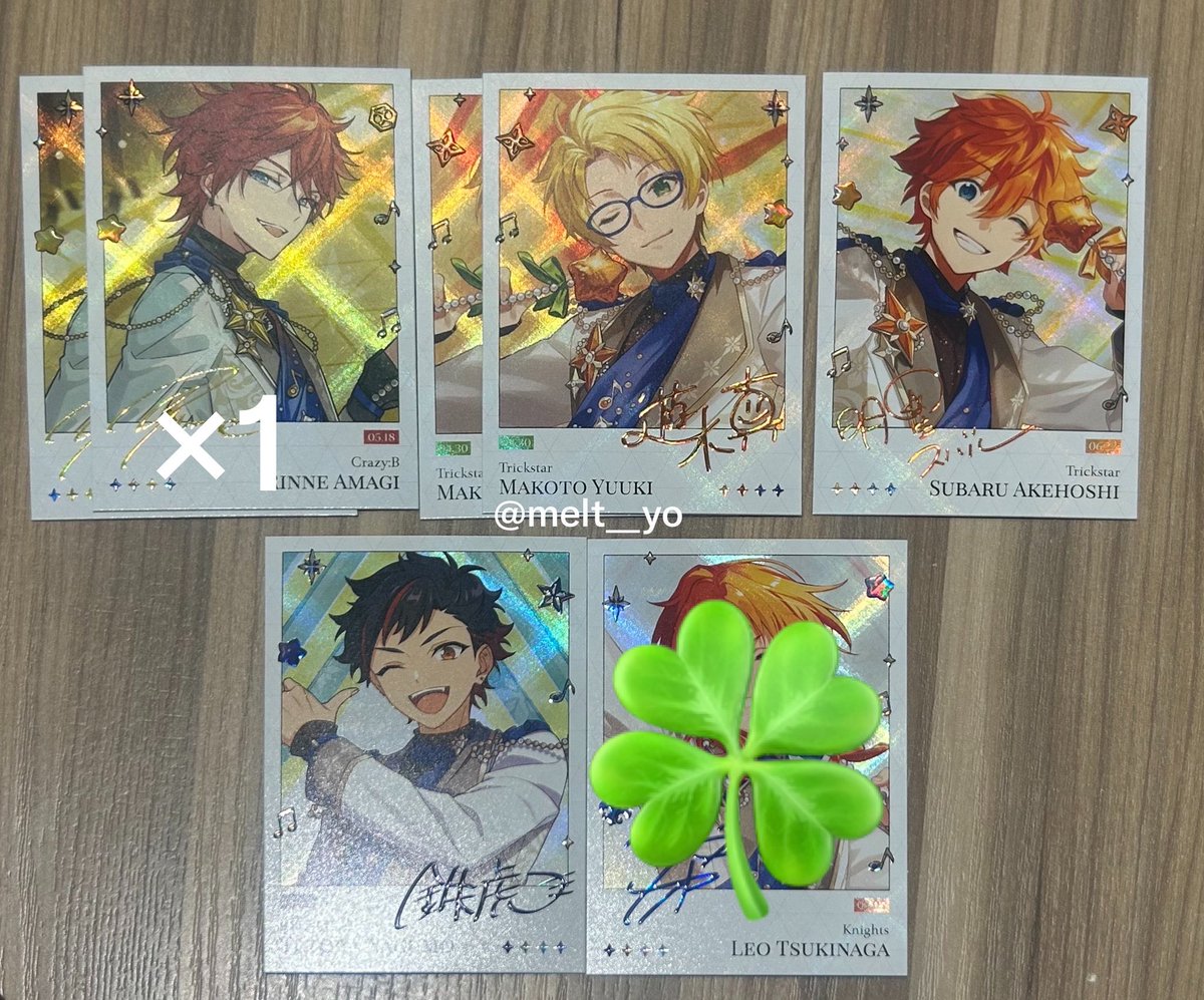 melt__yo's tweet photo. 【交換・譲渡】あんさんぶるスターズ あんスタ 偶像夢幻祭 聚光舞台チェキ風カード  A B

譲)ジュイス、ゆうた、敬人、維吹、ユメ、エス、巽、マヨイ
燐音、真、スバル、鉄虎

求)望見、一彩、夏目
泉

同種交換/ジュイスは望見との交換のみ
都内手渡しor郵送

お気軽にお声掛けください🙇🏼‍♀️ https://t.co/4KkLAq7X8t