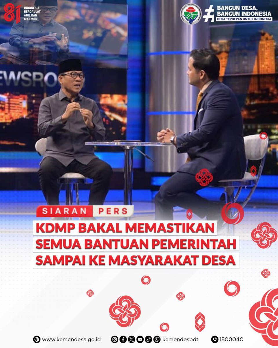 kemendespdt's tweet photo. Mendes PDT Yandri Susanto menegaskan komitmen Kemendes PDT untuk terus mengawal pelaksanaan program prioritas Presiden Prabowo Subianto. Utamanya program Koperasi Desa/Kelurahan Merah Putih (KDKMP) sebagai bagian dari upaya membangun desa dan memperkuat perekonomian masyarakat. https://t.co/YsbP7ke0BL