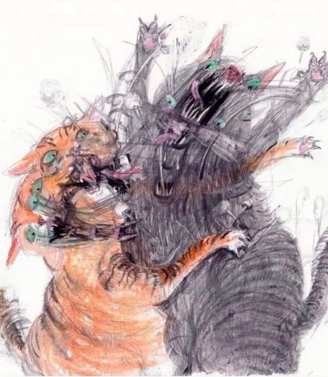 pmamtraveller's tweet photo. Cats Fight by artist Léo Forest. https://t.co/UvuO7nm8KR
