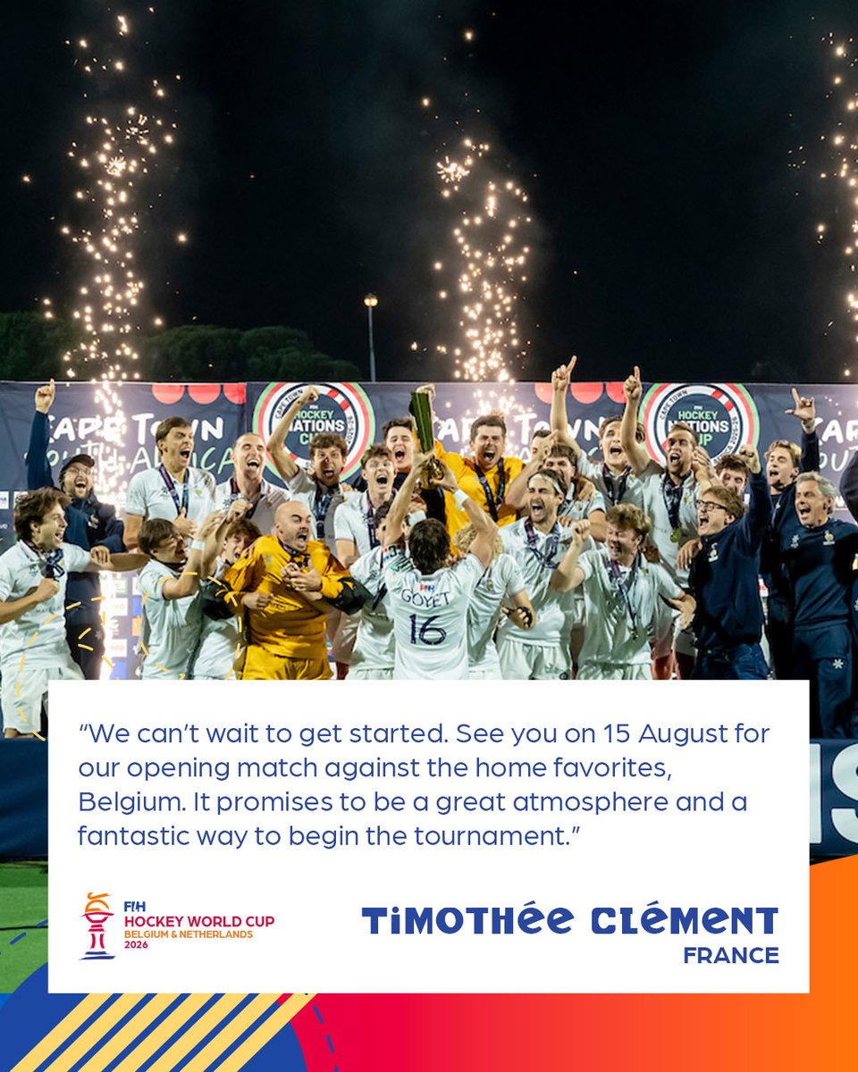 FIH_Hockey's tweet photo. Star French forward Timothée Clément ahead of the World Cup! 🗣️

With under three weeks to go for #HWC2026, the preparations for Les Blues are in full swing!

📱 Get your https://t.co/igjqkvA4ct World Cup pass and stream all the matches LIVE!

#Hockey #MadeForHockey https://t.co/gxVKrdH4Xv