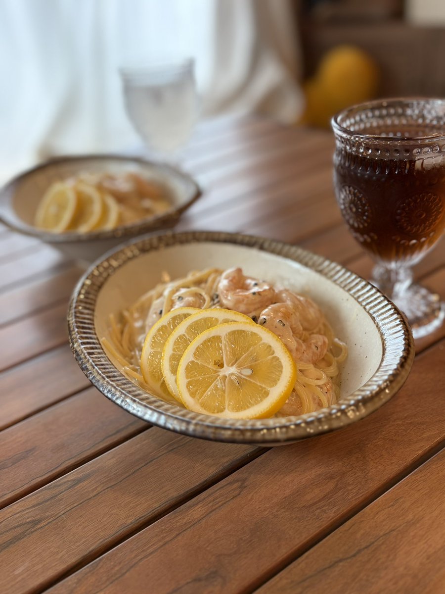 naachichi7's tweet photo. えびのレモンクリームパスタ🍋 https://t.co/BPxIlaUXy7