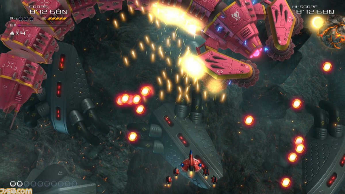 famitsu's tweet photo. 『TATSUJIN EXTREME』東亜プランの名作シューティングが令和に復活。爽快感溢れるゲーム体験はそのままに、グラフィックやサウンド、システム面が大幅に進化
https://t.co/aCu1A3lFmU

オリジナル版に携わったスタッフやベテランクリエイターたちの手によりよみがえる【先出し週刊ファミ通】 https://t.co/GErBjYRUQM