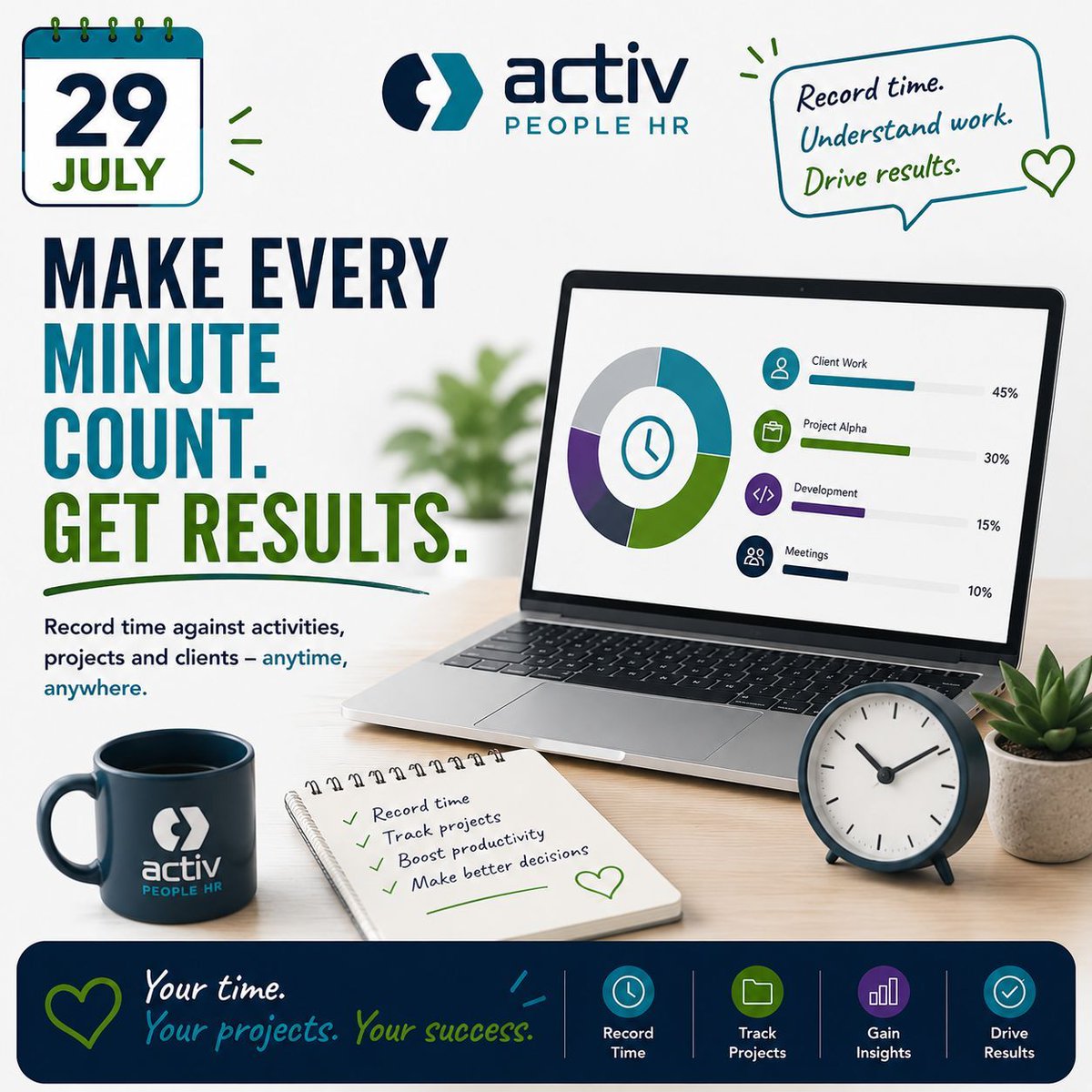 activpeoplehr's tweet photo. Every minute counts.

Track time against:

⏱️ Activities
📁 Projects
👥 Clients

Gain better visibility, improve planning and make smarter decisions with Activ People HR Timesheets.

👉 https://t.co/EvFCjAW9L9

#Timesheets #Productivity #HRSoftware #ActivPeopleHR https://t.co/A7ezIVUPfs