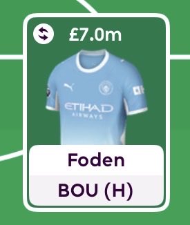 FPL_PavelV's tweet photo. I know £7.0 for Foden looks tempting...
But I still don't see him in my GW1 draft.

Yes, he's reportedly one of City's key players this season.
But FPL isn't just about upside. It's about consistency.

I'd rather own a player I trust to deliver 7-8 points regularly than one who could score 18 one week and 1 the next.

Am I alone? 👀
#FPL