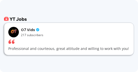 Sible_blu's tweet photo. One of my previous client left a review on my YT Jobs profile today and honestly it made my day
I'm grateful for the continued support and trust Looking forward to working with more awesome creators
#videoeditor #gamingeditor #gamedev #ytjob
https://t.co/yIln5GN9Me https://t.co/FS7q8AisiK
