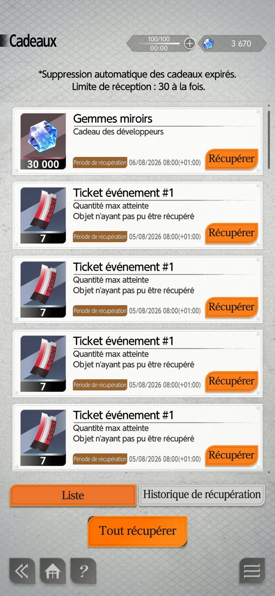 BleachMHFrance's tweet photo. Les 30 000 gemmes sont disponibles dans vos cadeaux !
En vous souhaitant de bien drop 👍🏻
#BLEACH #BLEACHMirrorsHigh https://t.co/kdIvTUnUI0