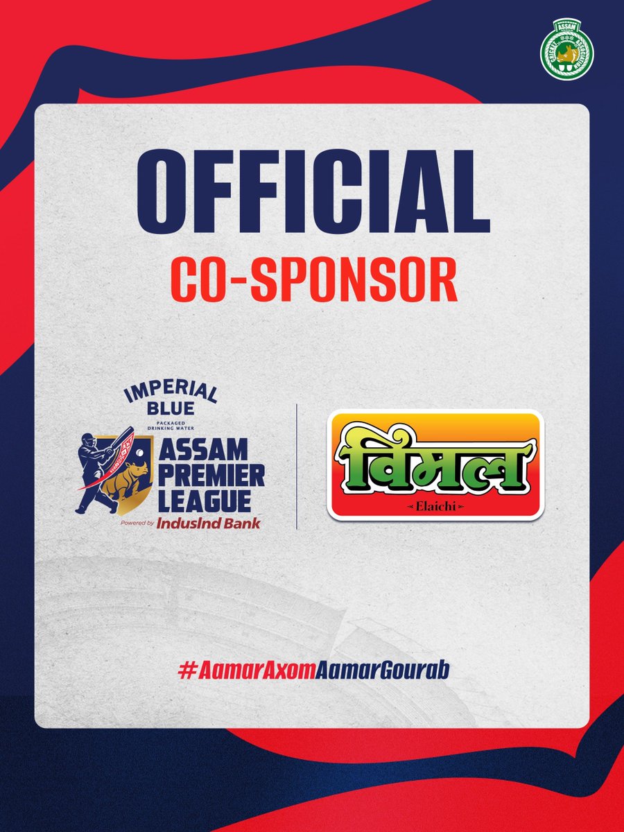 aplt20_'s tweet photo. A fresh partnership for a fresh season 💪

Welcoming Vimal Elaichi as the Co-Sponsor of Imperial Blue Packaged Drinking Water Assam Premier League! 

#APL #AamarAxomAamarGourab #Season1 #AssamCricket https://t.co/TWXYoGKkEl