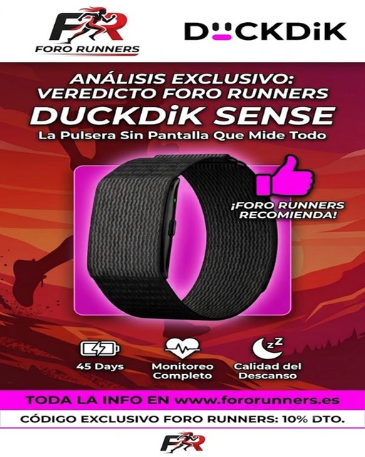 foro_runners's tweet photo. Probamos 7 días la DuckDik Sense: ¡pulsera sin pantalla para medir tu recuperación! 🏃‍♂️💤

🔋 45 días de batería
❌ Sin suscripciones
🏷️ 10% DTO. exclusivo

Análisis completo aquí 👇
https://t.co/smZQwkgFgY

#DuckDikSense #ForoRunners #Running #Wearables https://t.co/Ers8RieEnx