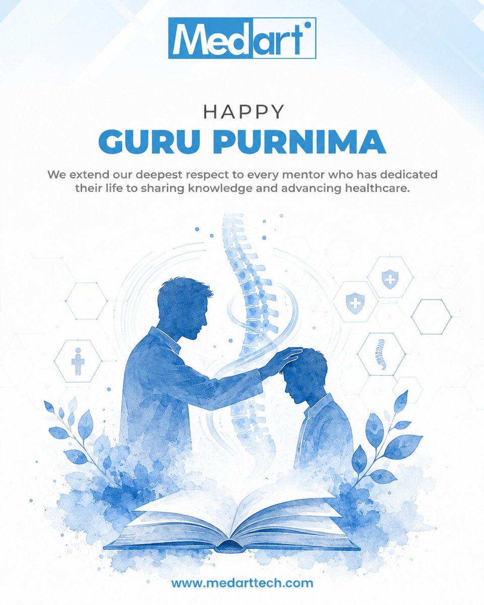 Medart_tech's tweet photo. Every mentor who has challenged us, every guide who has believed in us, has played a part in where we stand today.
To all the gurus and mentors who continue to inspire progress and purpose, thank you.
Happy Guru Purnima!
#happygurupurnima #spineimplants #medarttechnology #spine https://t.co/diuY08Rk4s