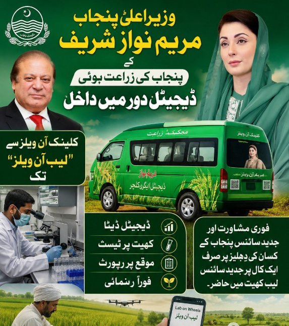 peaceinislam345's tweet photo. جدید زراعت کی نئی سمت  ڈیجیٹل ڈیٹا، کھیت پر فوری ٹیسٹ، موقع پر رپورٹ اور ماہرین کی رہنمائی اب پنجاب کے کسان کی دہلیز پر صرف ایک کال کی دوری پر۔ #لیب_آن_ویلز #ڈیجیٹل_زراعت #کسان_کی_خوشحالی #زرعی_ترقی #پنجاب_کی_زراعت #جدید_زراعت #کسان_دوست_پنجاب #سائنسی_زراعت #پائیدار_زراعت https://t.co/GZ4tlsCywg