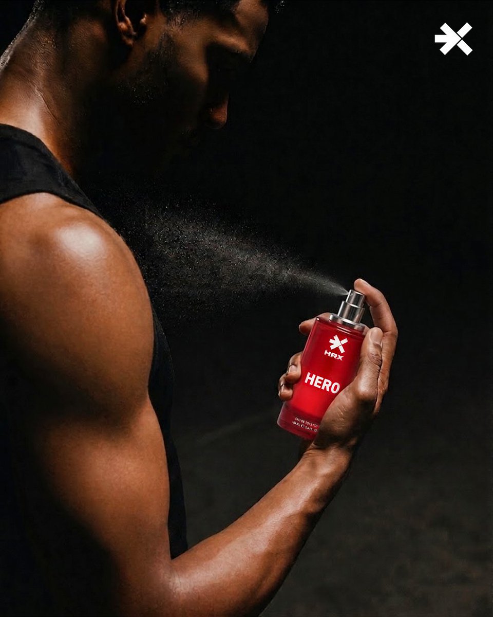 hrxbrand's tweet photo. Carry the confidence. Own the moment. Stay in the Hero zone.

[HRX, HRX Fragrances, HRX Hero, Hrithik Roshan, Fitness, Performance, Keep Going] https://t.co/Q1d3uyez6D