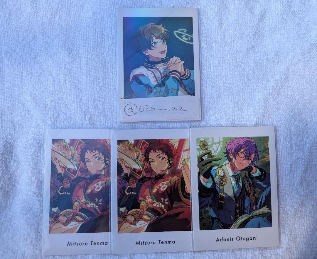 626__aa's tweet photo. あんスタ チップス ぱしゃっつ 交換

譲)画像のもの(1〜5枚目)
求)あんスタチップス:SDなずな.カンナ>>>MVなずな.カンナ.翠
または画像6枚目

♪チップス⇆ぱしゃっつ〇
♪1:1〜〇
⚠️5枚目は全て中古になります。 https://t.co/UZIYBgGSG9