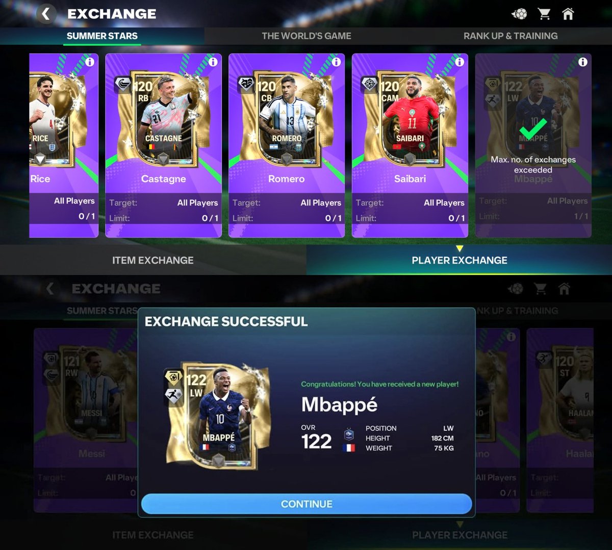 EAFCMobileForum's tweet photo. Which Summer Stars Exchange have you completed? 👀

These Summer Stars Player Exchanges expire today, so make sure to complete the ones you want before they're gone! https://t.co/tFLVXcnco7