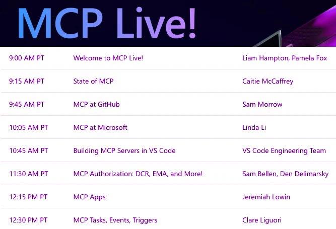 MCP live agenda