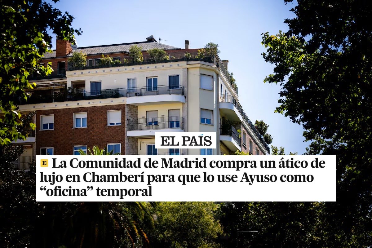Rita_Maestre's tweet photo. Al menos este ático para uso y disfrute de Ayuso sí sabemos quién lo ha pagado.

PD: Ahora sólo falta que nos digan cuánto nos ha costado. https://t.co/RbQxOyhZkA