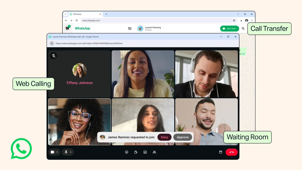 mnh_18's tweet photo. Buried inside the same update: a genuinely thoughtful "Waiting Room" feature for group calls, letting hosts control exactly when participants join.

Plus a "Call Transfer" option, letting you move an active call between your phone and your laptop mid-conversation, without dropping it.

Three features. One release. WhatsApp calling just got genuinely enterprise-grade. 📱↔️💻

#WhatsApp #Meta #GroupCalls #CallTransfer